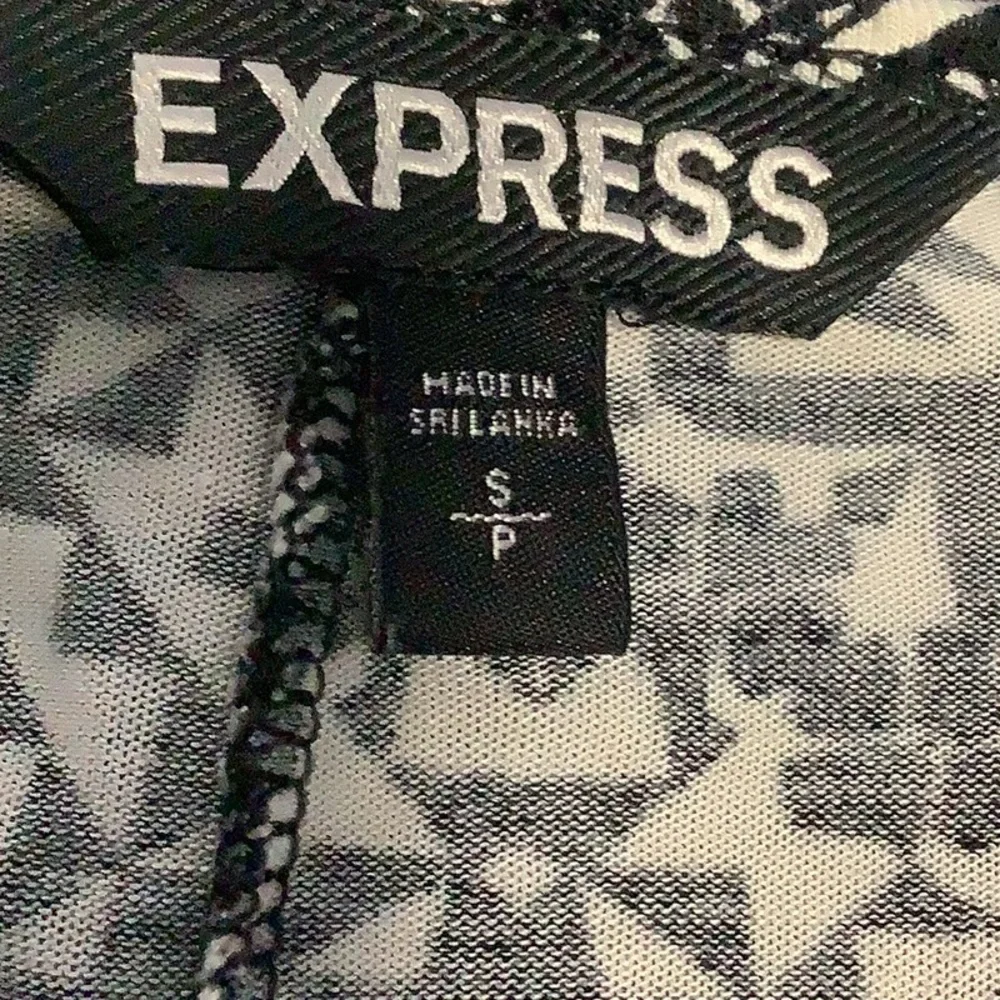 Express Black and White Long Sleeve Dress - Picture 3 of 3